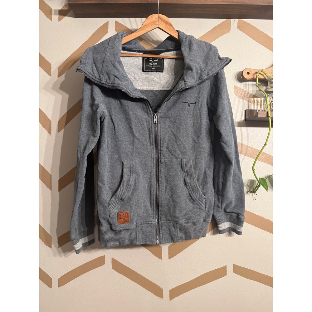 Kimes Ranch Jacket Women Small Grey Full Zip Funnel Neck Cotton Hoodie